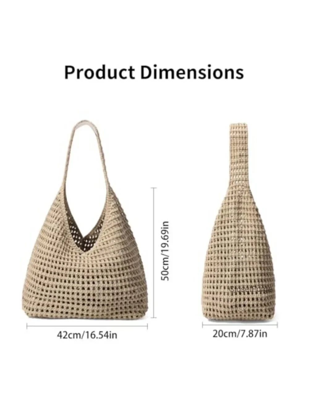Handcrafted Crochet Beach Tote Bag with Shoulder Strap - Summer Travel &